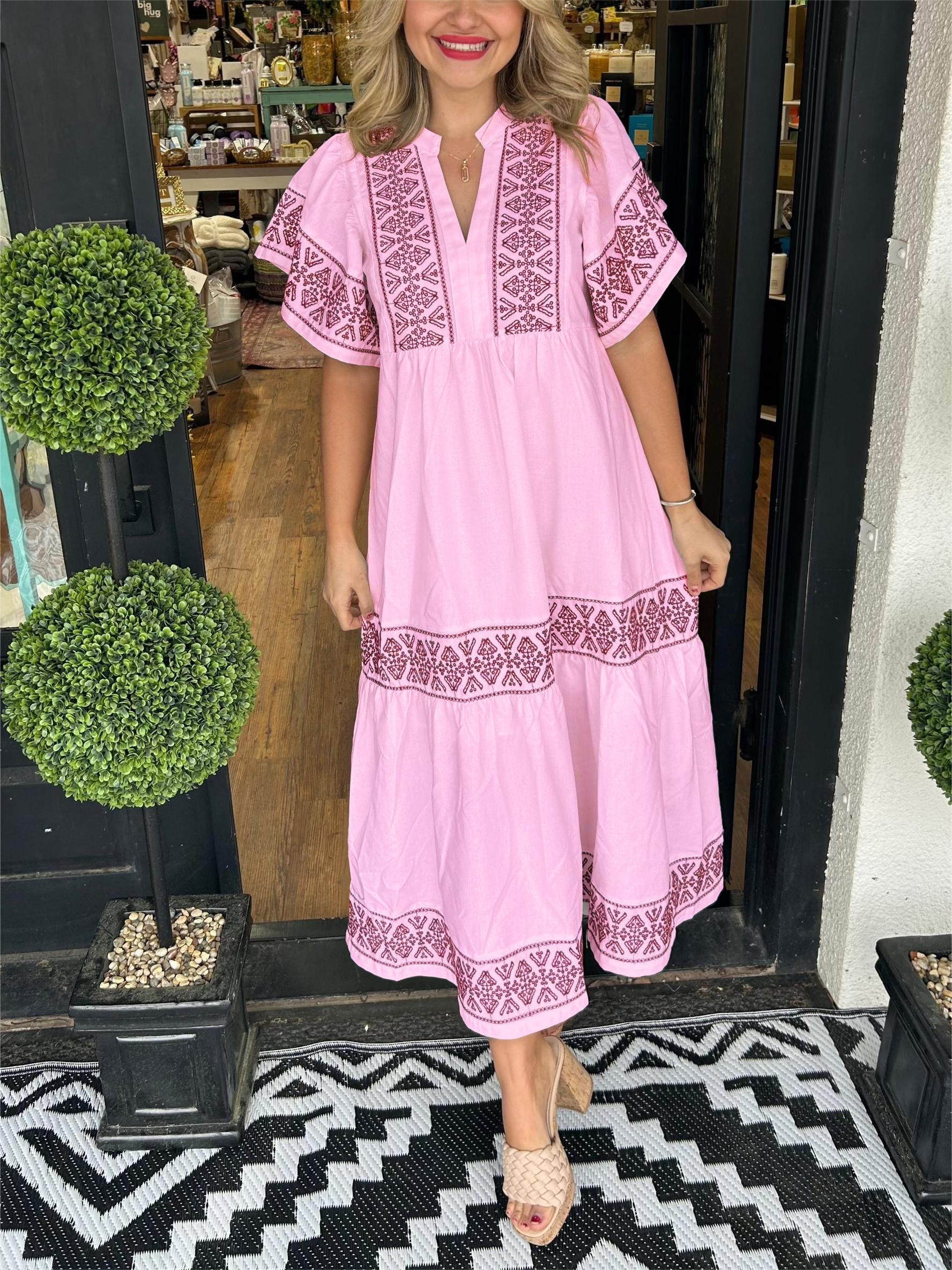 Patricia | Women’s Summer Boho V Neck Midi Dress