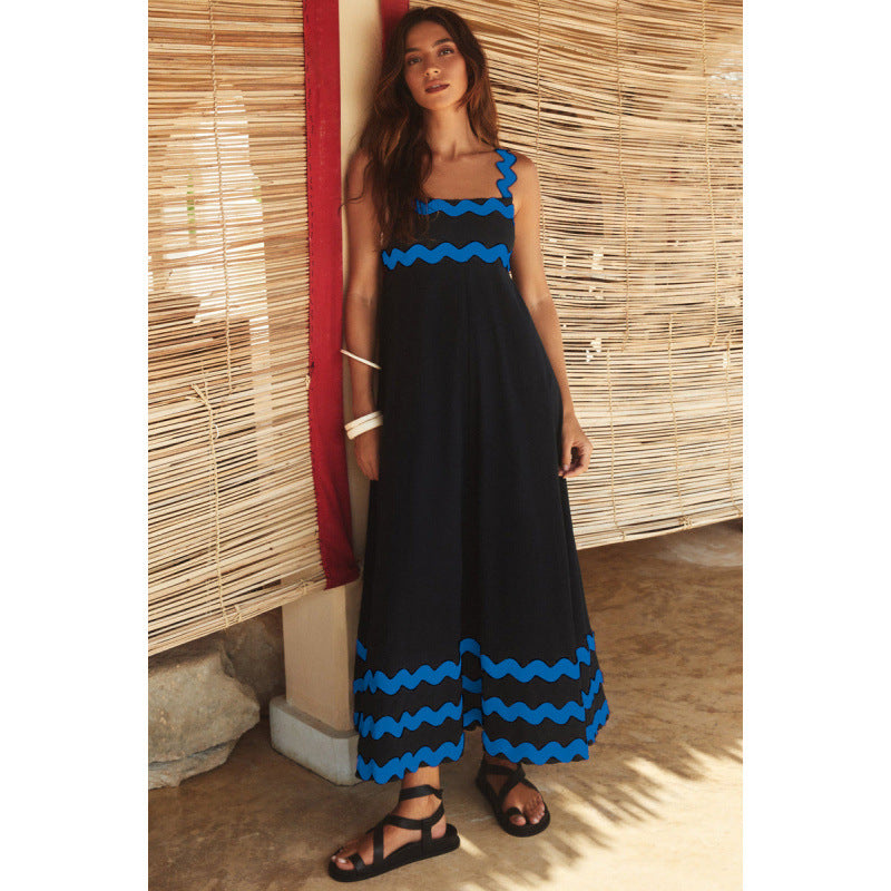 Kori | Women's Cotton Ric Rac Trim Square Neck Maxi Dress Carol & Margaret Wilmington