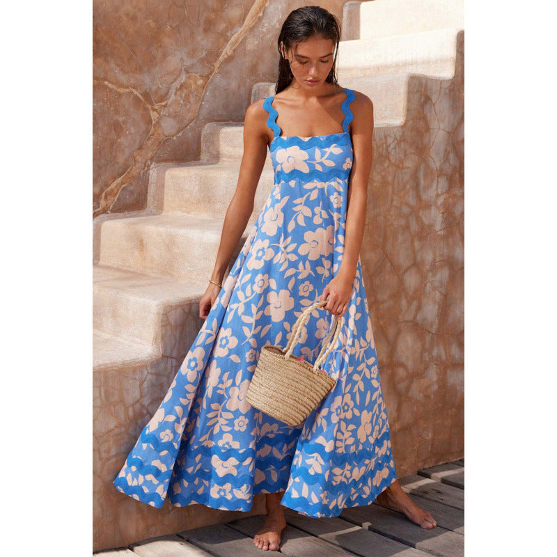 Kori | Women's Cotton Ric Rac Trim Square Neck Maxi Dress Carol & Margaret Wilmington