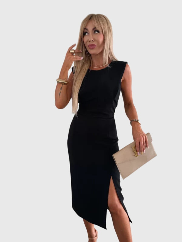 Rosalinda | Women's Stretch Sleeveless Side-Slit Bodycon Midi Dress Carol & Margaret Wilmington