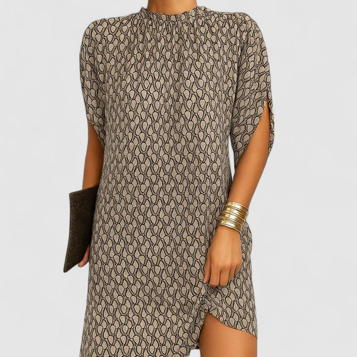 Juliet | Women's Satin Mock Neck Split Sleeve Mini Dress Carol & Margaret Wilmington