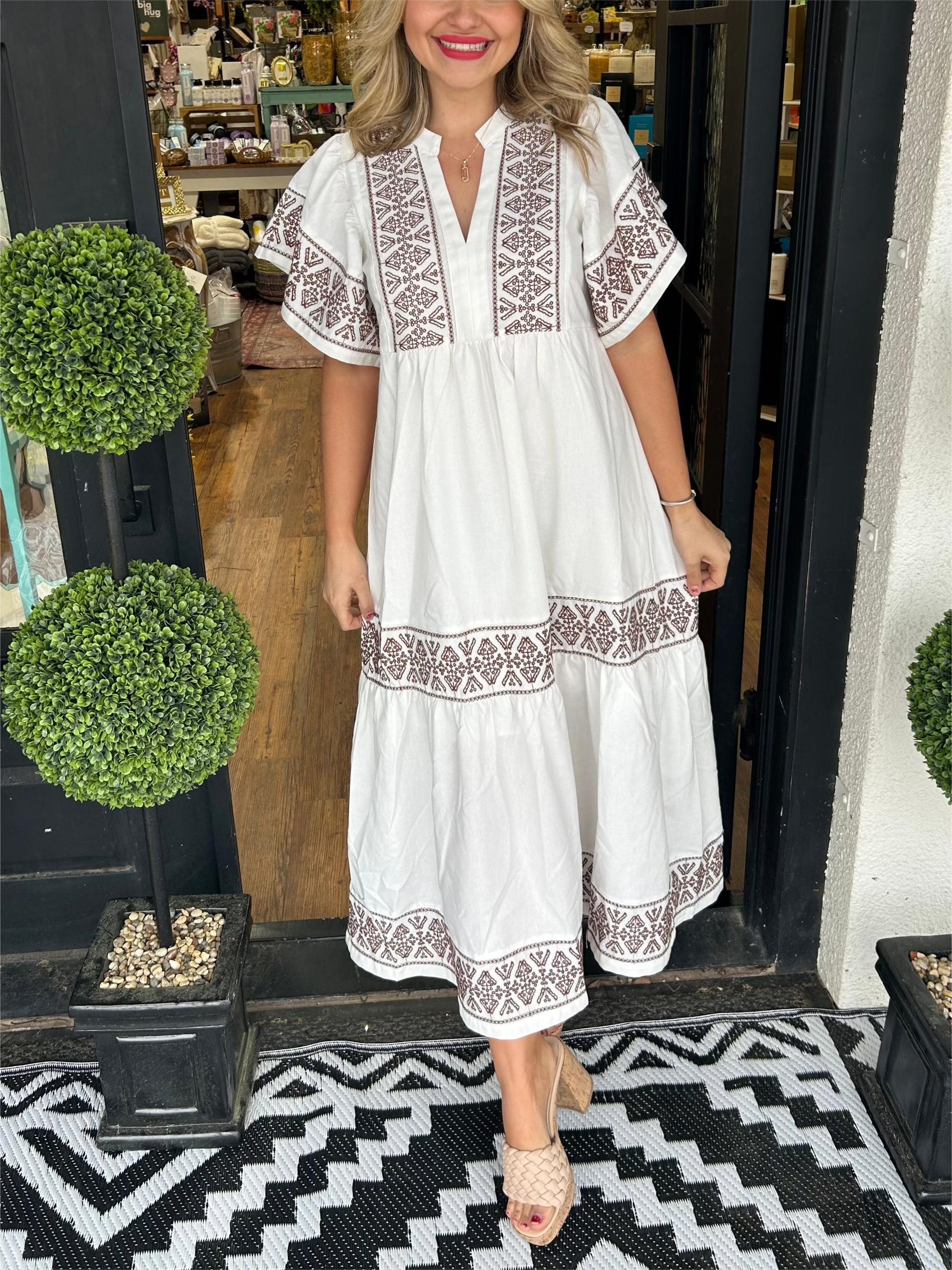 Patricia | Women’s Summer Boho V Neck Midi Dress