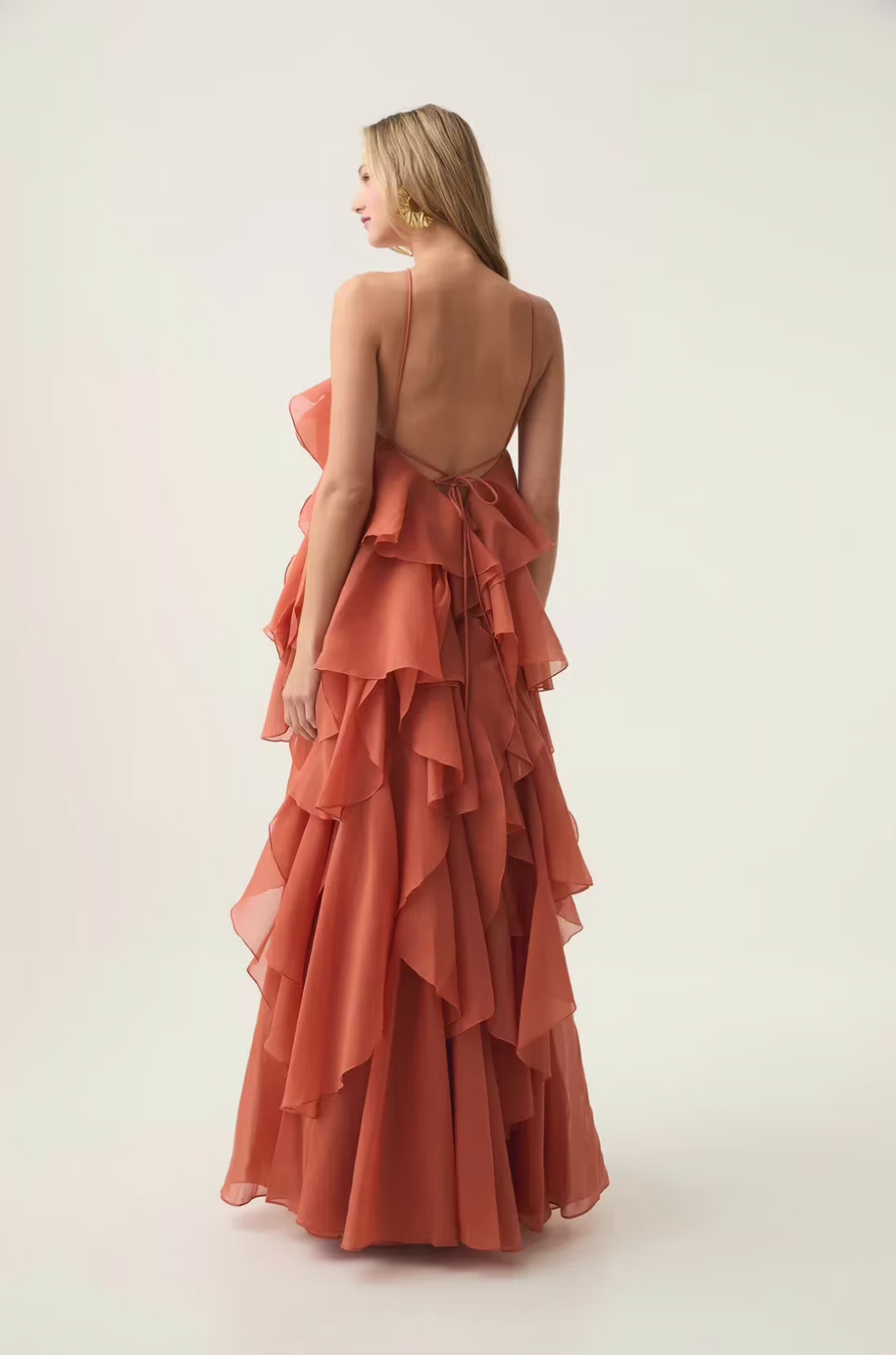 Callie | Women's Chiffon Tiered Ruffle Halter Neck Maxi Dress Carol & Margaret Wilmington