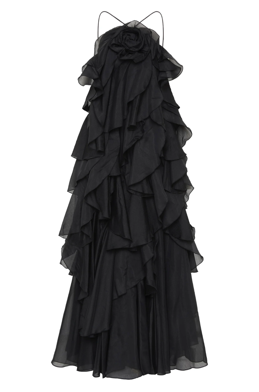 Callie | Women's Chiffon Tiered Ruffle Halter Neck Maxi Dress Carol & Margaret Wilmington