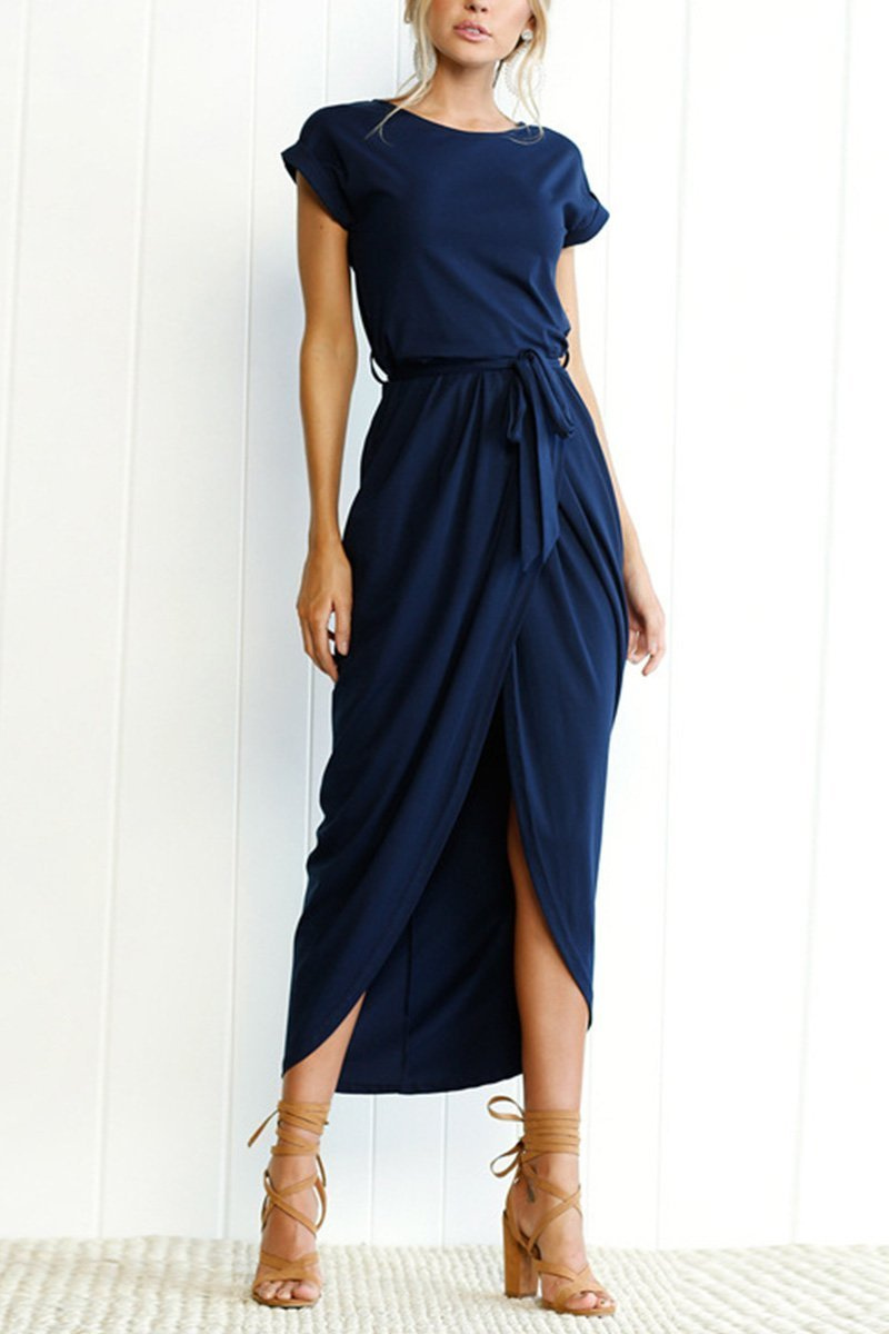 Delaney | Women's Chiffon Cap Sleeve Belted Wrap Midi Dress Carol & Margaret Wilmington