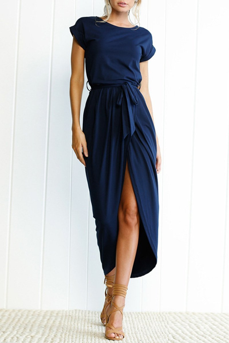 Delaney | Women's Chiffon Cap Sleeve Belted Wrap Midi Dress Carol & Margaret Wilmington