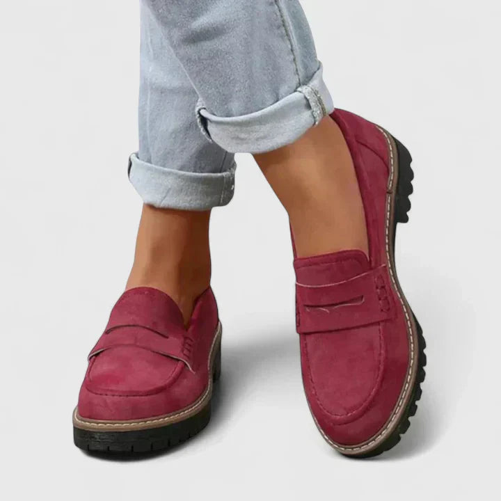 Charlotte | Womens Slip On Chunky Loafer Shoes