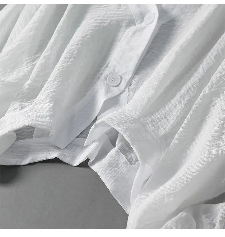 Luna | Linen Blouse V-Neck Batwing Sleeves Loose Fit Summer