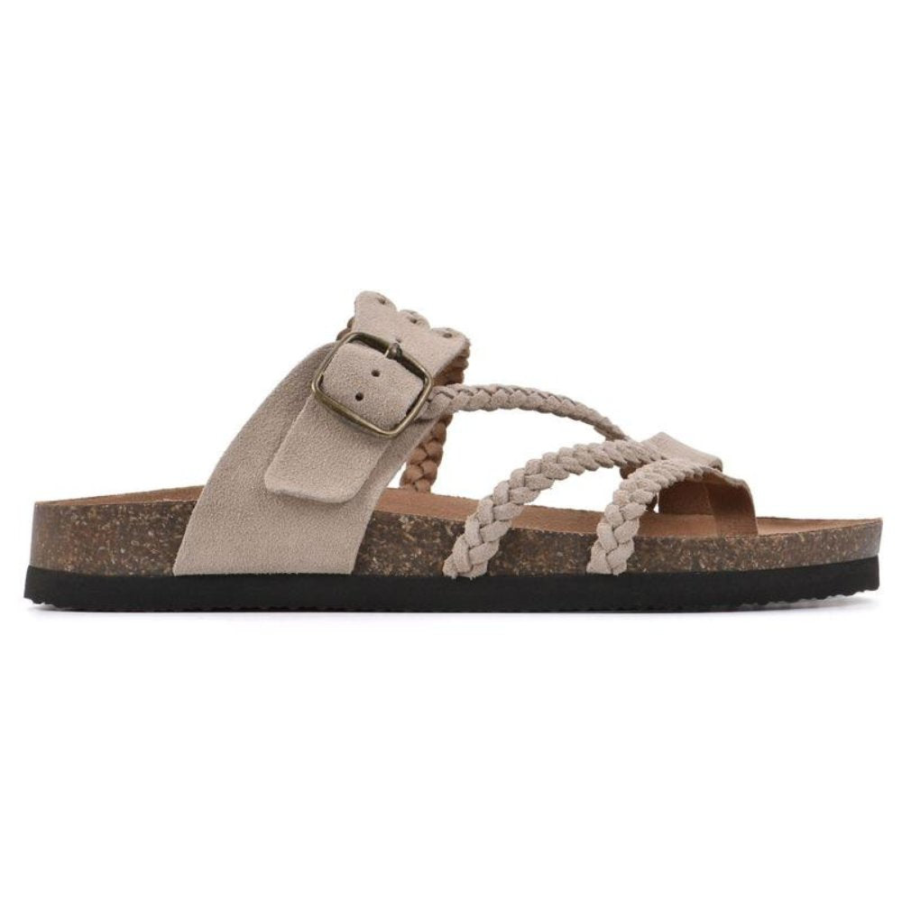 Olivia | Women's Braided Strap Buckle Sandals Cork Sole