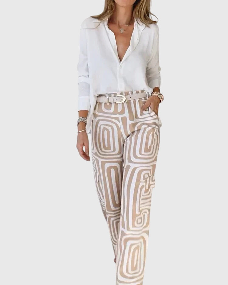 Emilia | Stylish Pants + Free Blouse & Belt