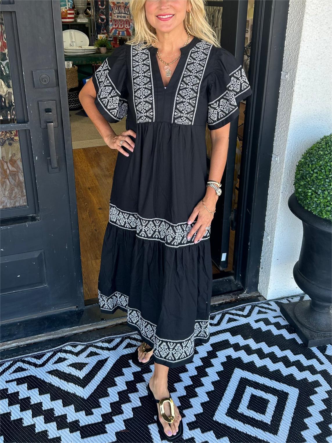 Patricia | Women’s Summer Boho V Neck Midi Dress