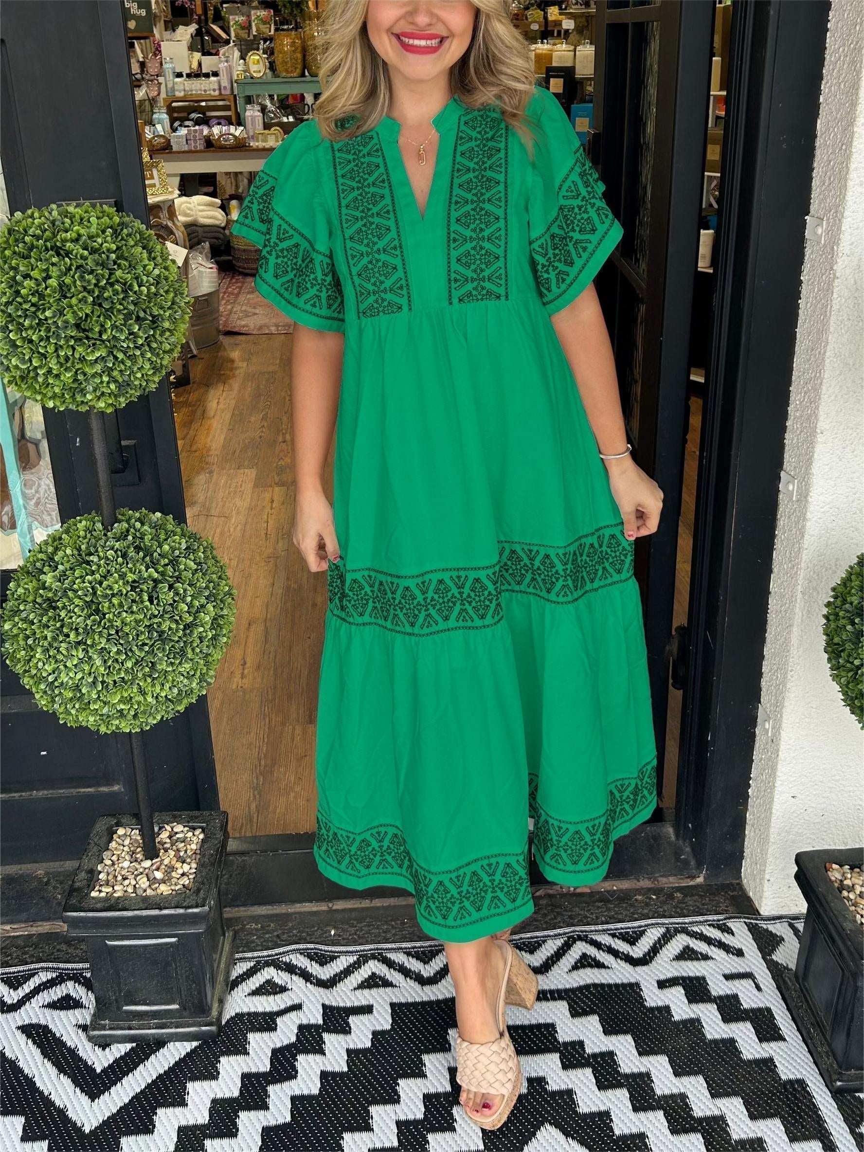 Patricia | Women’s Summer Boho V Neck Midi Dress