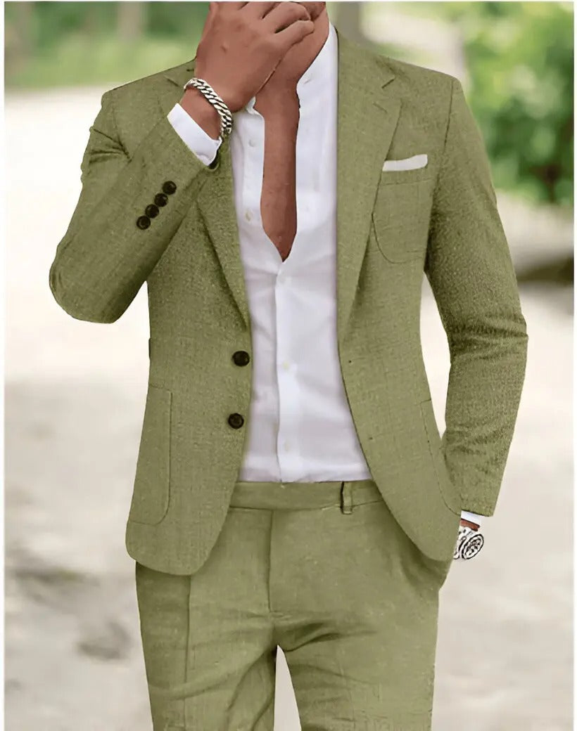 William | Men's Linen Suit Two Piece Summer Blazer Pants Set
