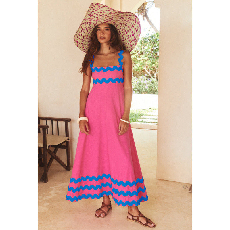 Kori | Women's Cotton Ric Rac Trim Square Neck Maxi Dress Carol & Margaret Wilmington