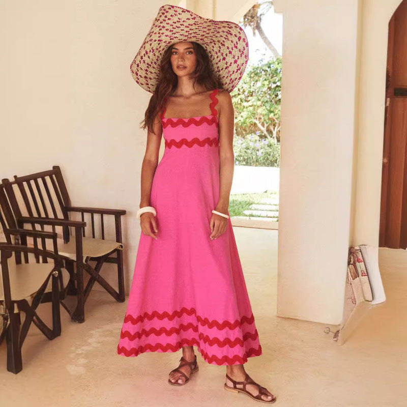 Kori | Women's Cotton Ric Rac Trim Square Neck Maxi Dress Carol & Margaret Wilmington