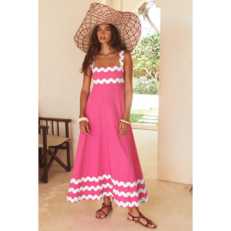 Kori | Women's Cotton Ric Rac Trim Square Neck Maxi Dress Carol & Margaret Wilmington