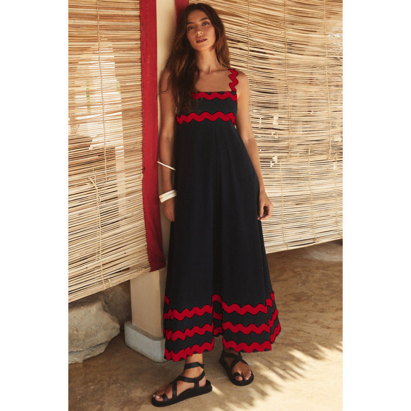 Kori | Women's Cotton Ric Rac Trim Square Neck Maxi Dress Carol & Margaret Wilmington