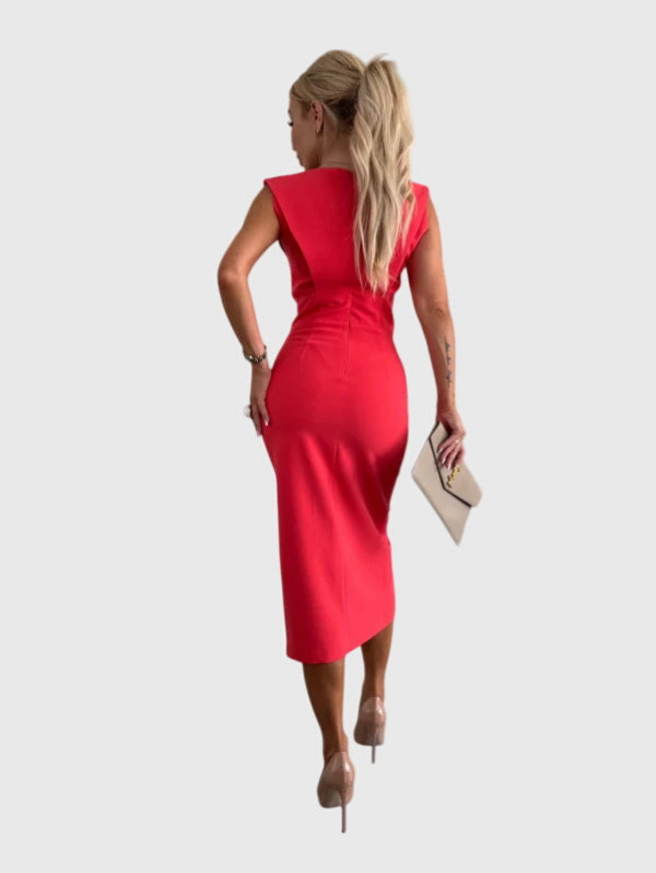 Rosalinda | Women's Stretch Sleeveless Side-Slit Bodycon Midi Dress Carol & Margaret Wilmington