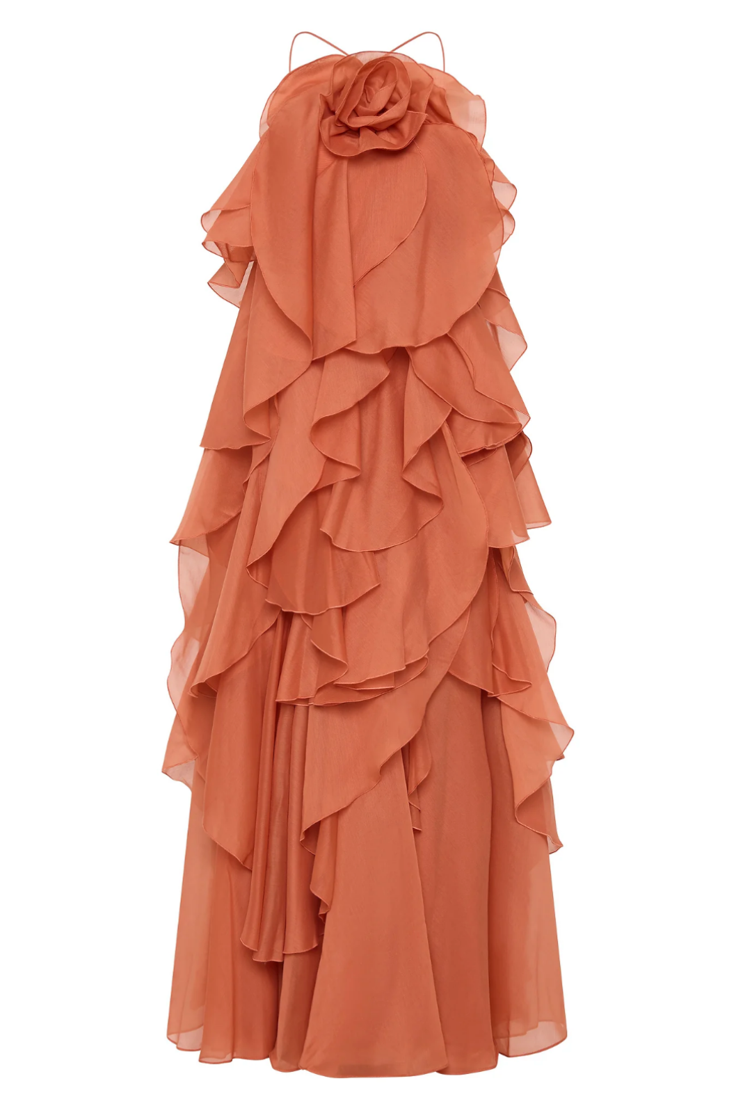 Callie | Women's Chiffon Tiered Ruffle Halter Neck Maxi Dress Carol & Margaret Wilmington