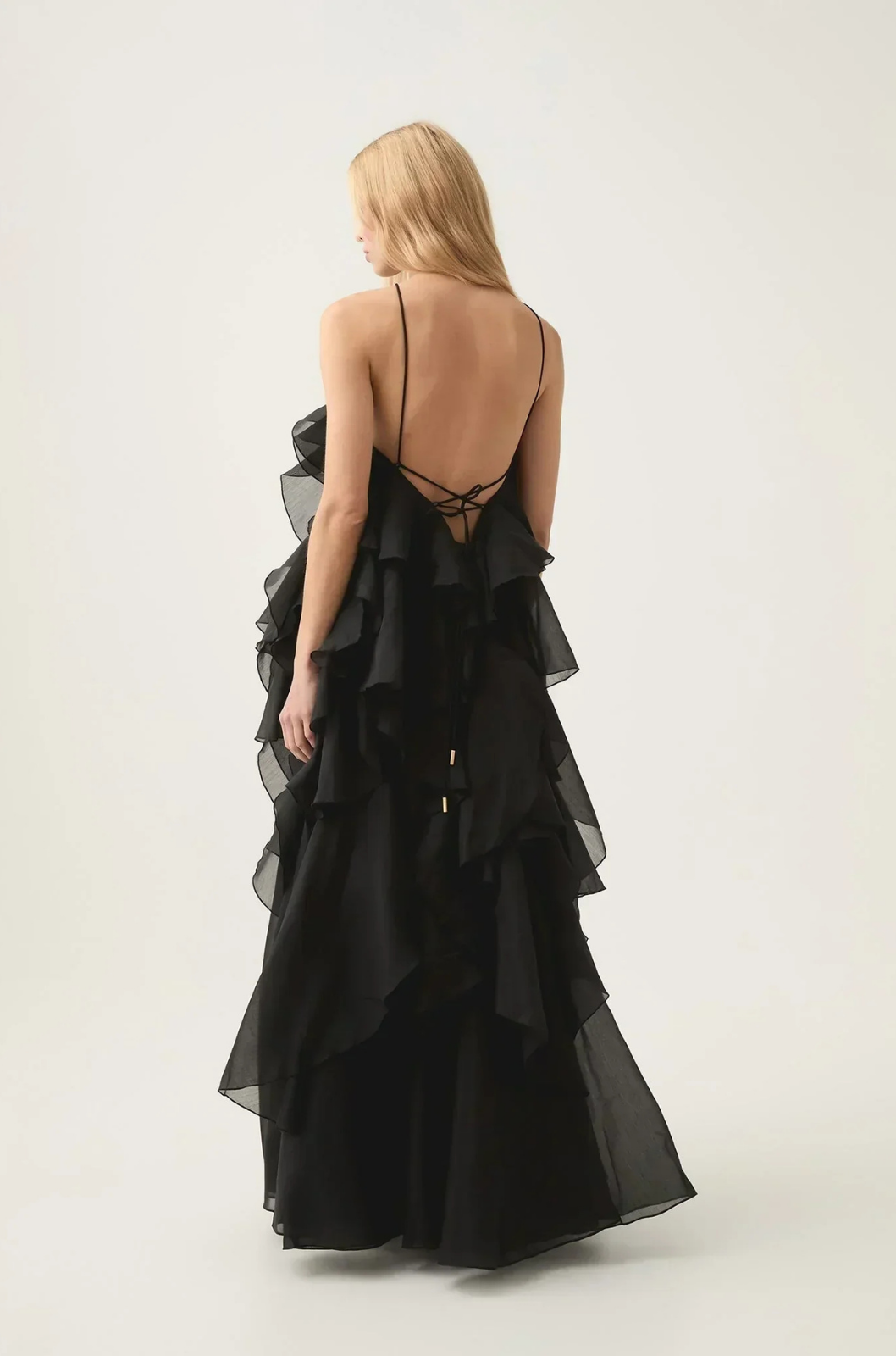Callie | Women's Chiffon Tiered Ruffle Halter Neck Maxi Dress Carol & Margaret Wilmington