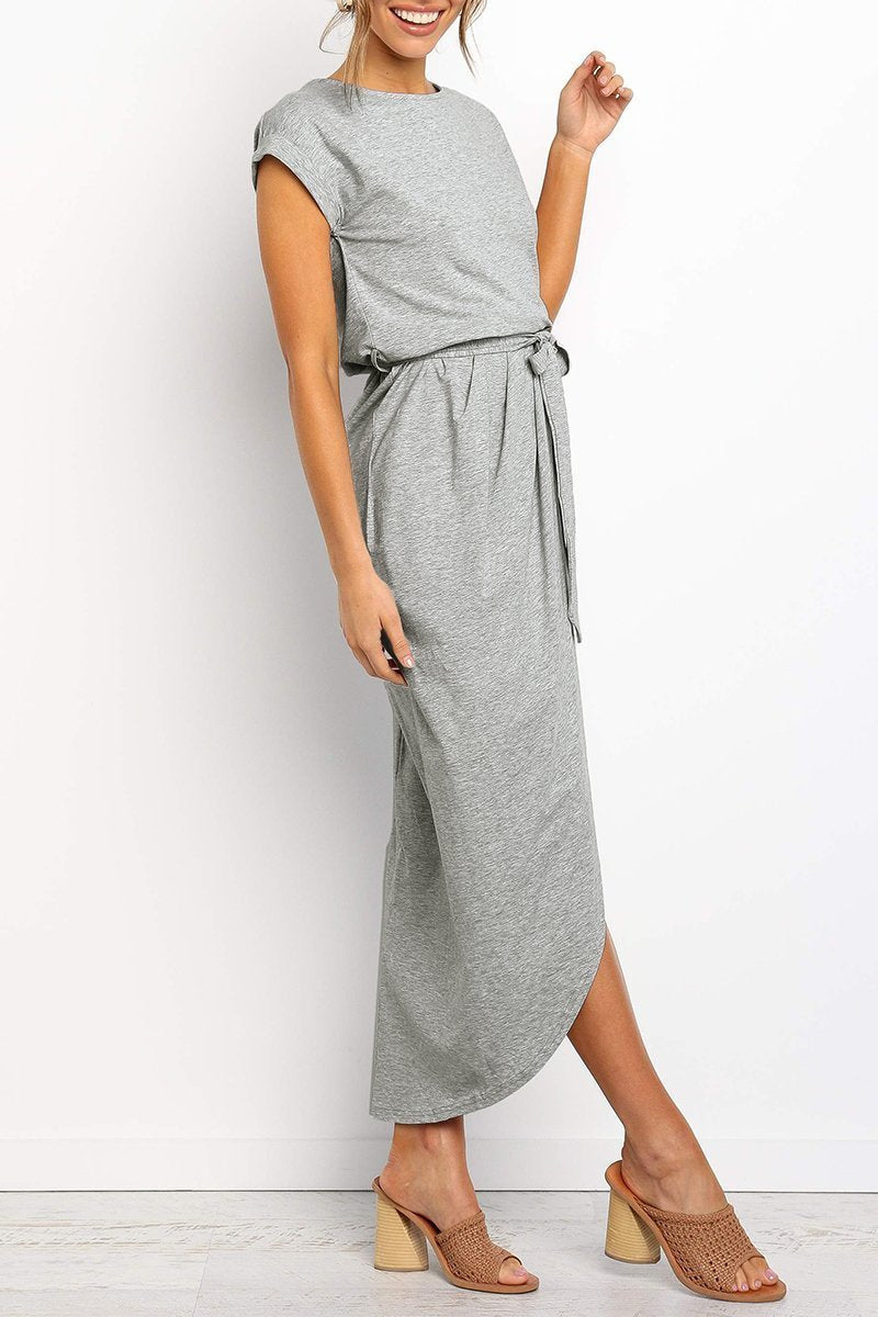 Delaney | Women's Chiffon Cap Sleeve Belted Wrap Midi Dress Carol & Margaret Wilmington