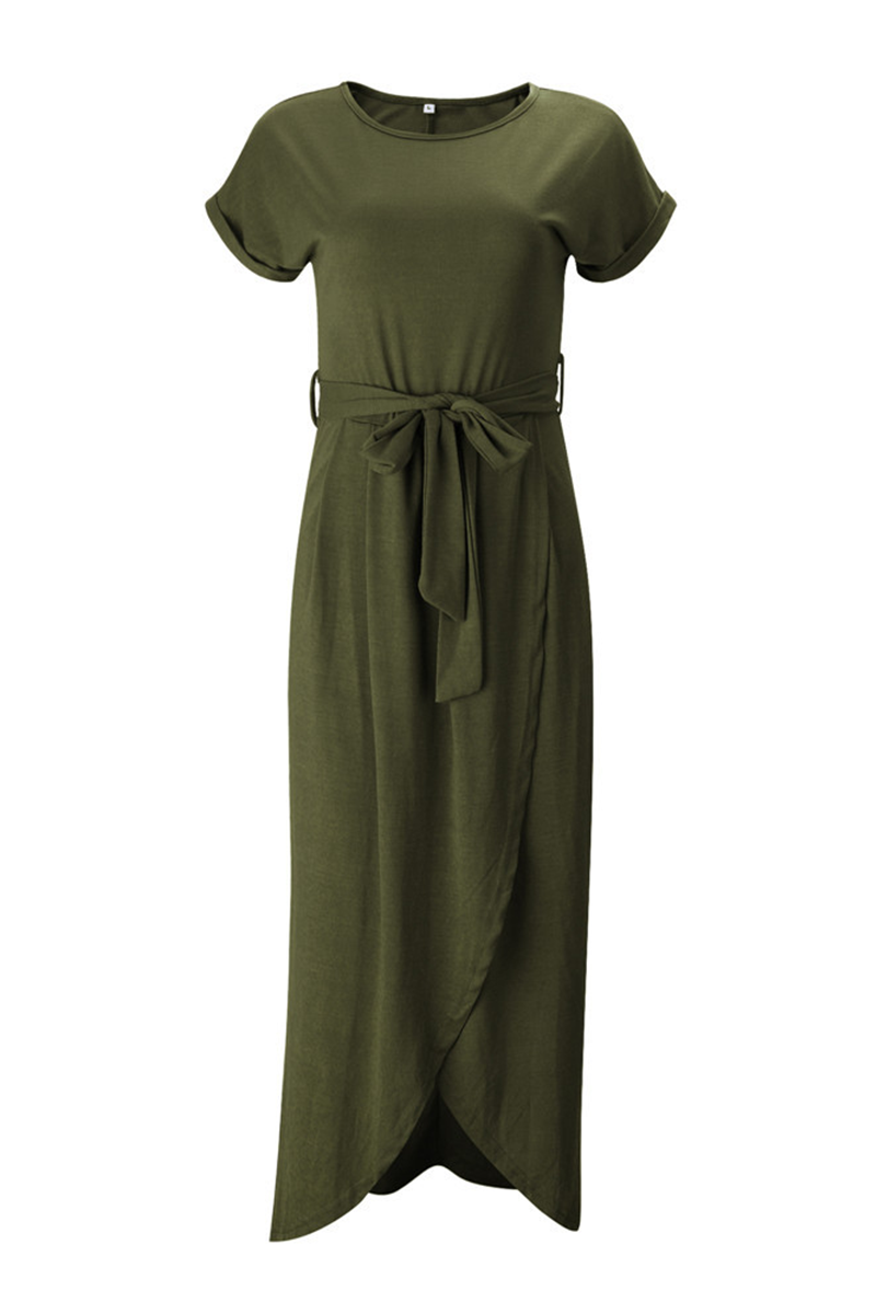 Delaney | Women's Chiffon Cap Sleeve Belted Wrap Midi Dress Carol & Margaret Wilmington
