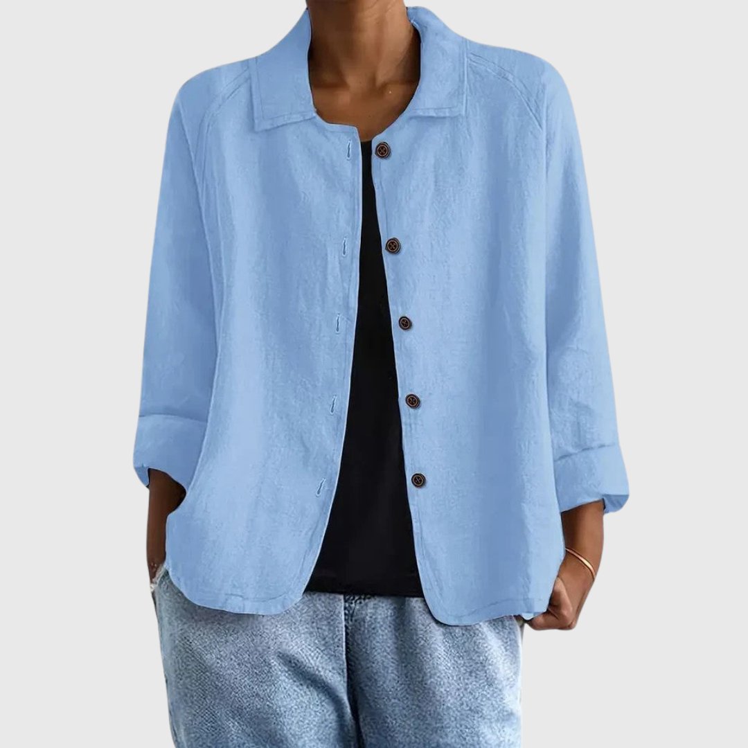 Luna | Cotton Button-Up Cardigan Relaxed Fit Long Sleeve
