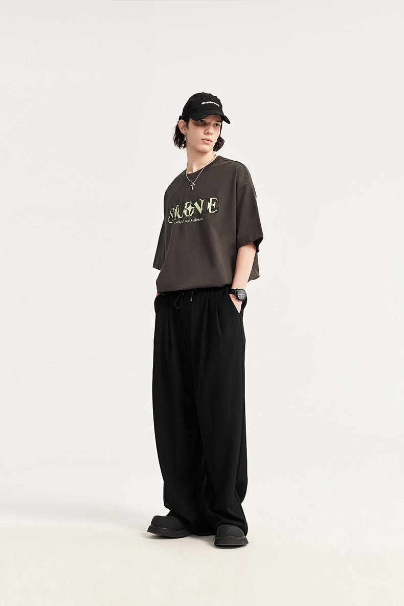 Sebastian | Men's Linen Wide Leg Drawstring Pants Pleated Relaxed Fit