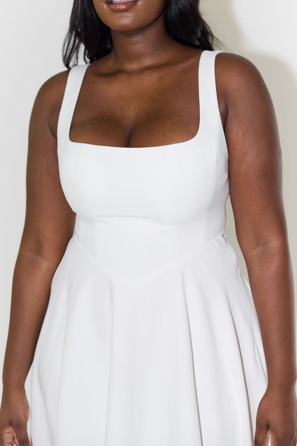 Penelope | Midi Dress Square Neckline A-Line Sleeveless