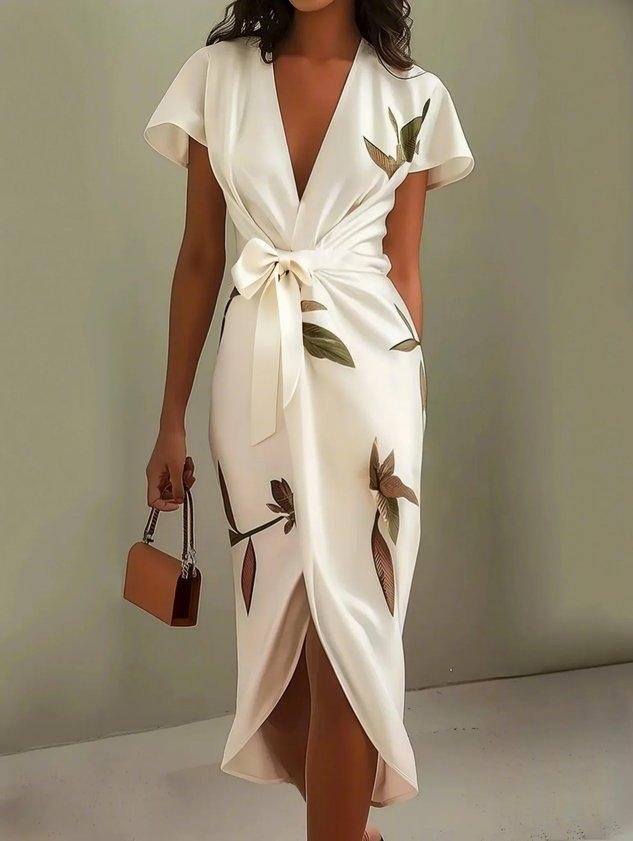 Chloe | Midi Wrap Dress V-Neck Floral Print