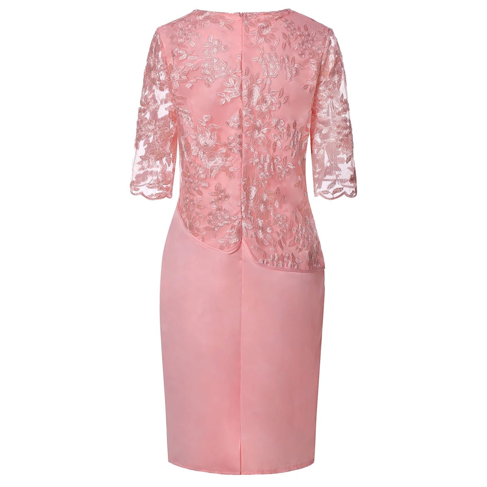 Isabella | Plus Size Lace Midi Dress Floral Embroidered Formal
