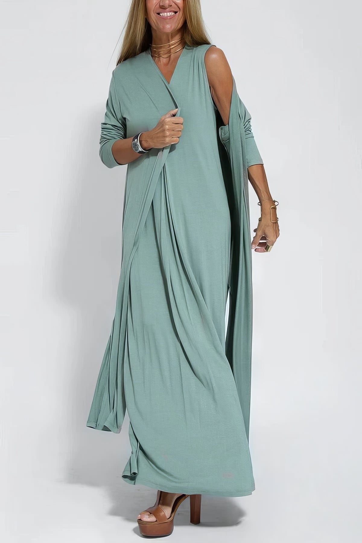 Charlotte | Plus Size Sleeveless Maxi Dress V-Neck Casual Elegant