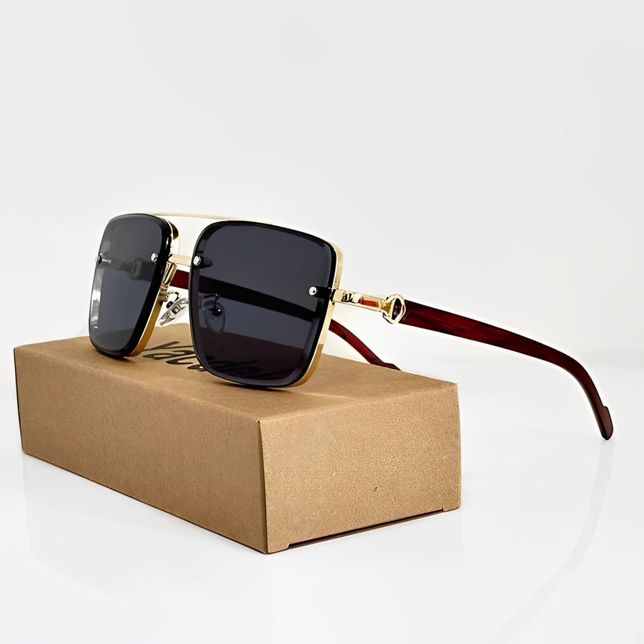Sunglasses Aviator UV400 Protection Gradient Lens - Black