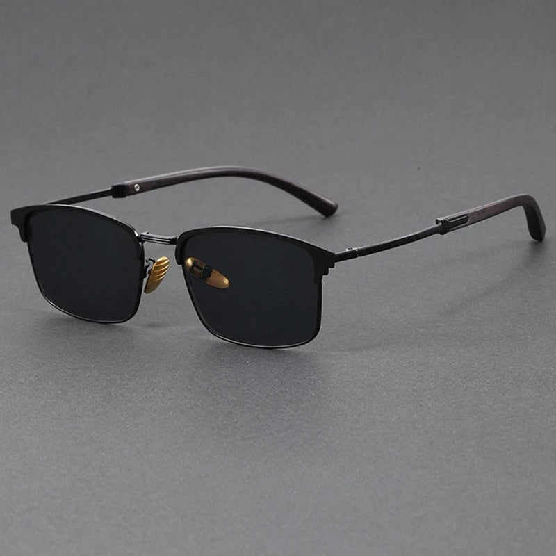 Sunglasses Half-Frame Polarized UV400 Browline Classic - Black