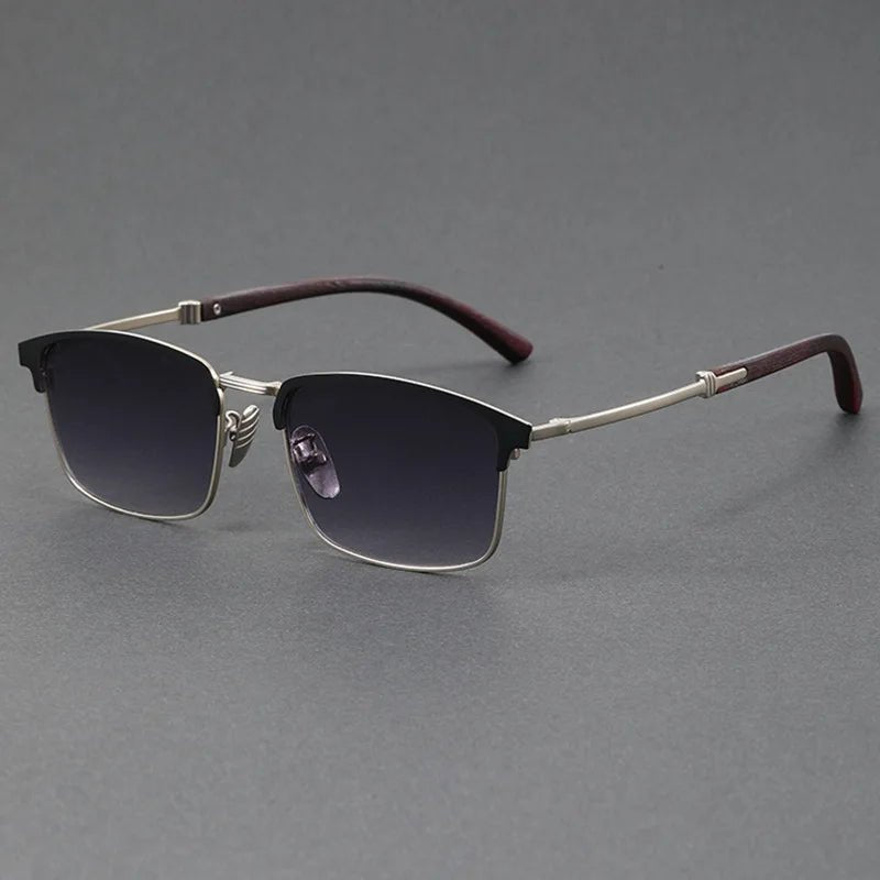Sunglasses Half-Frame Polarized UV400 Browline Classic - Silver