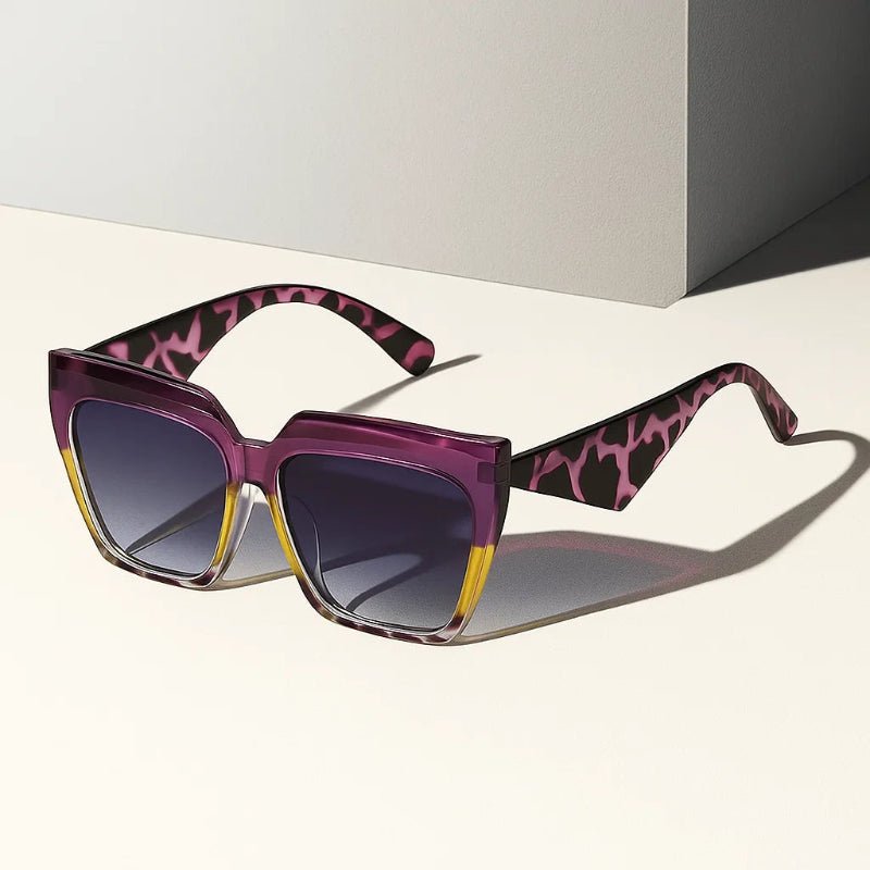 Sunglasses Oversized Square Frame UV400 Protection Retro - Panther (Most Popular)