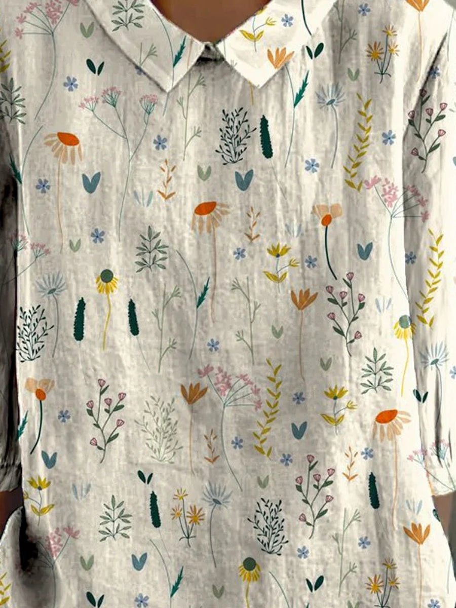 Mia | Women's Polo Shirt Floral Print Short Sleeve Collar